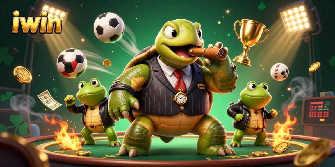 Engage with iwin's thrilling sports betting experience featuring unique animated characters and action elements.