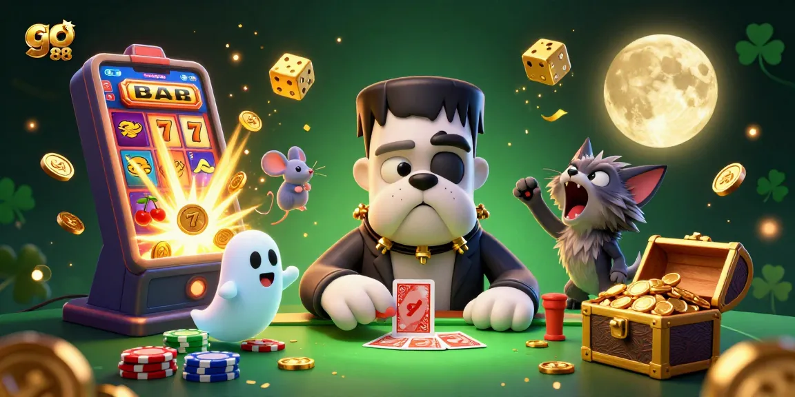 Experience the thrill of go 88 in this colorful casino scene with lively characters and vibrant action.