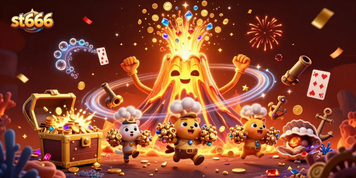 Engage in thrilling gameplay at st666 with a dynamic scene of treasure and excitement.