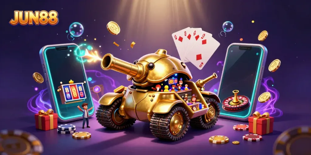Experience thrilling adventures at JUN88's vibrant mini casino, bursting with exciting features.