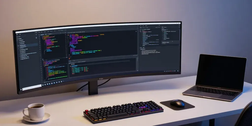 UK domain renewal prices displayed on a modern coding setup with advanced technology.