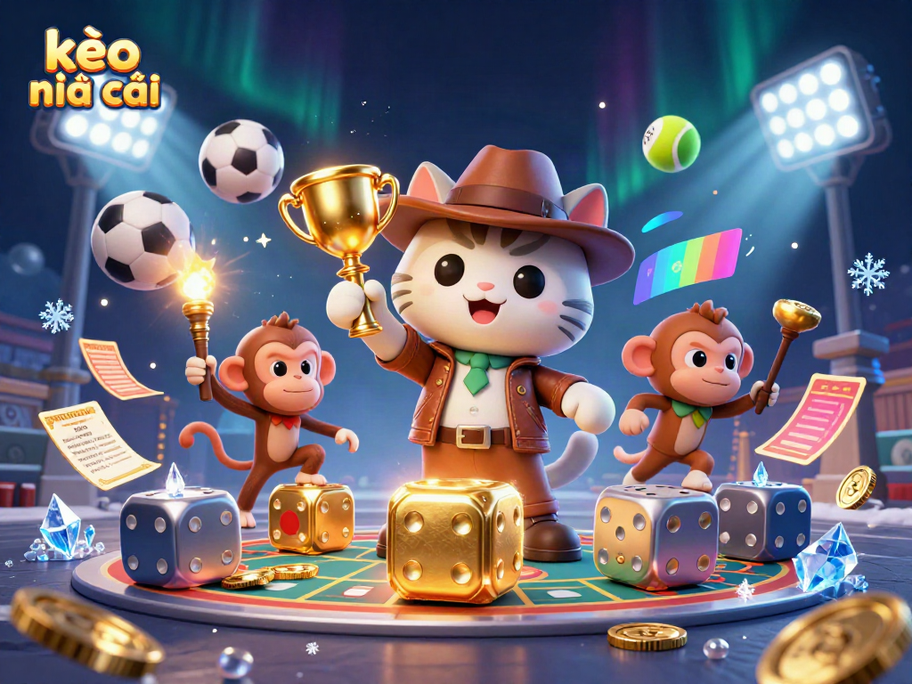Win big with kèo nhà cái insights in an immersive gambling adventure scene.