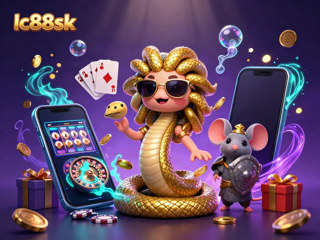 Win big with lc88sk's lively casino gaming experience featuring Medusa and rich gold elements.