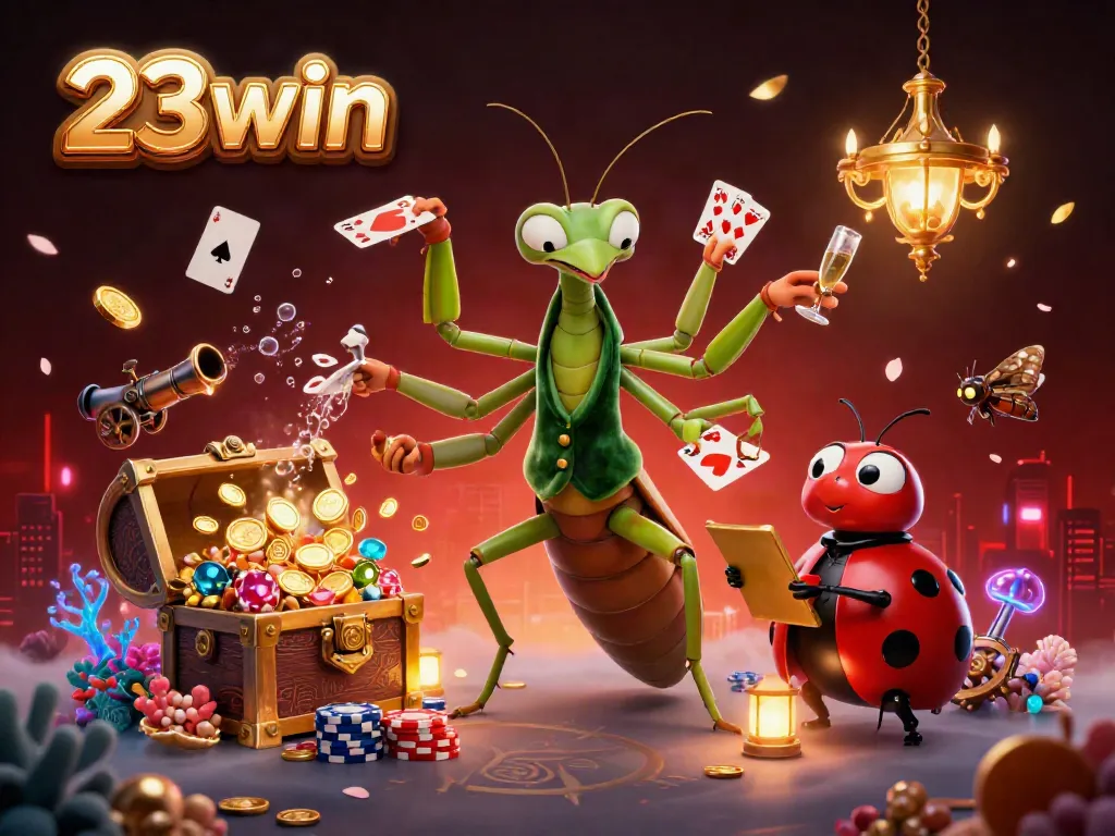 Witness the engaging action of the 23win casino scene featuring vibrant characters and dynamic game elements.