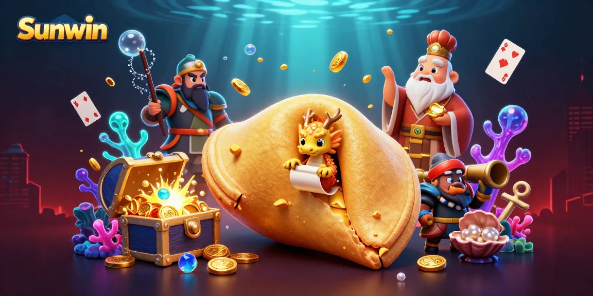 Sunwin players strategically engage in thrilling casino adventures with vibrant characters and gold.