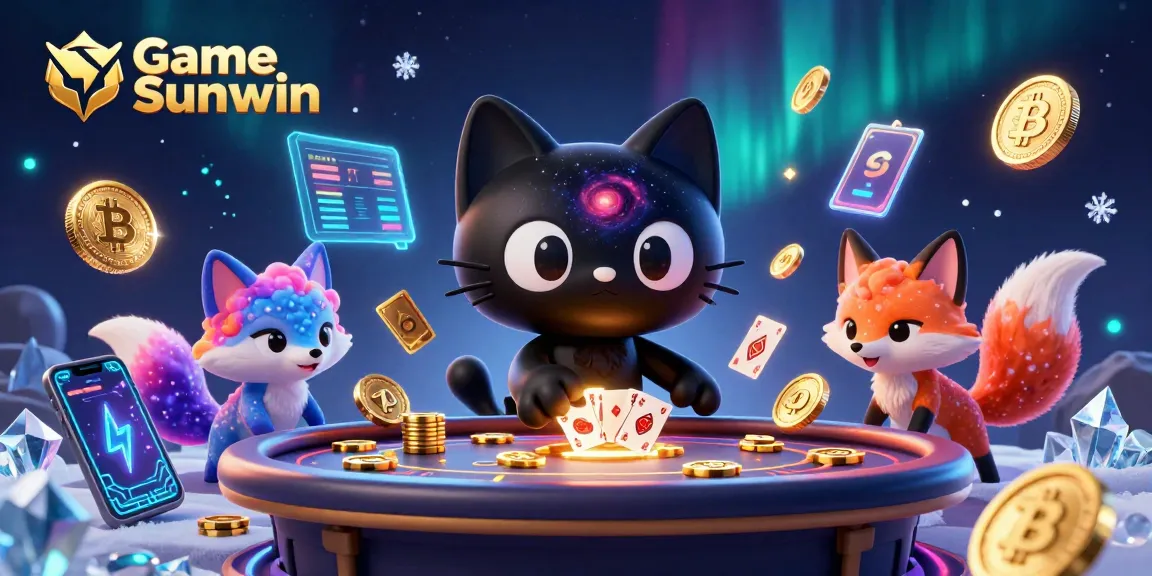 Experience exhilarating gaming action with Game Sunwin in an ultra-detailed cosmic casino scene.