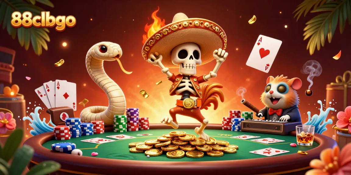 Experience vibrant gaming at 88clbgo with lively characters winning in a rich casino scene.