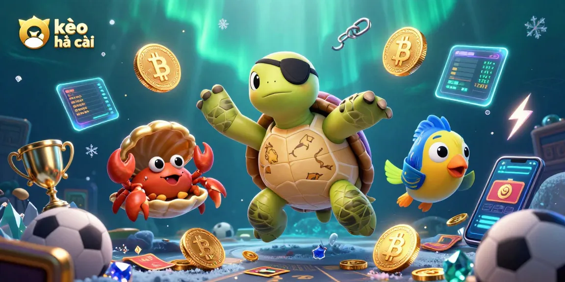 Bet on kèo nhà cái with vibrant sports-themed 3D illustration featuring interactive characters and elements.