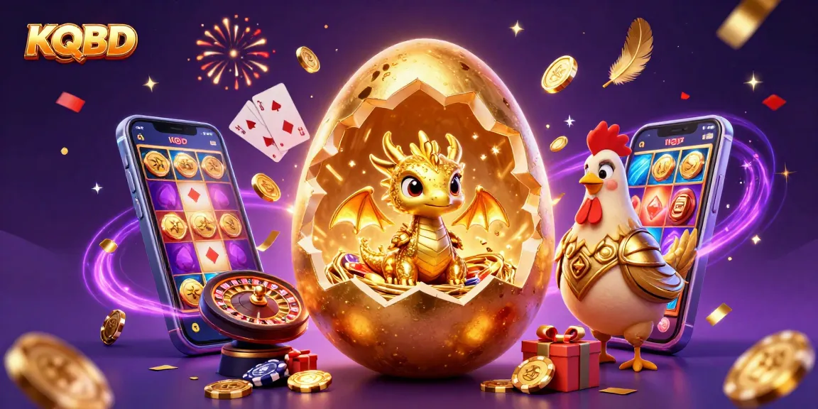 Engage with KQBD's dynamic gaming experience showcasing a golden dragon amidst casino elements.