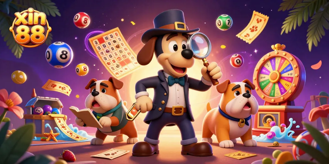 Engage with exciting games at xin 88 while a detective discovers treasures in a colorful casino scene.
