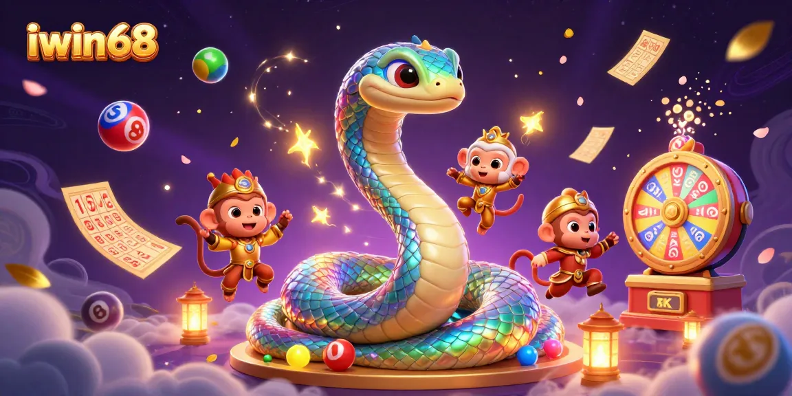 Experience the excitement of iwin68 with vibrant lottery elements and playful characters.