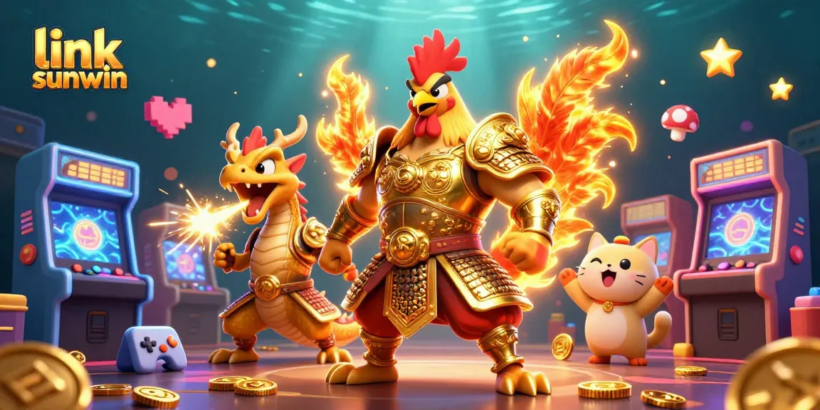 Experience the thrill of the link sunwin casino with a vibrant 3D illustration of gaming excitement.