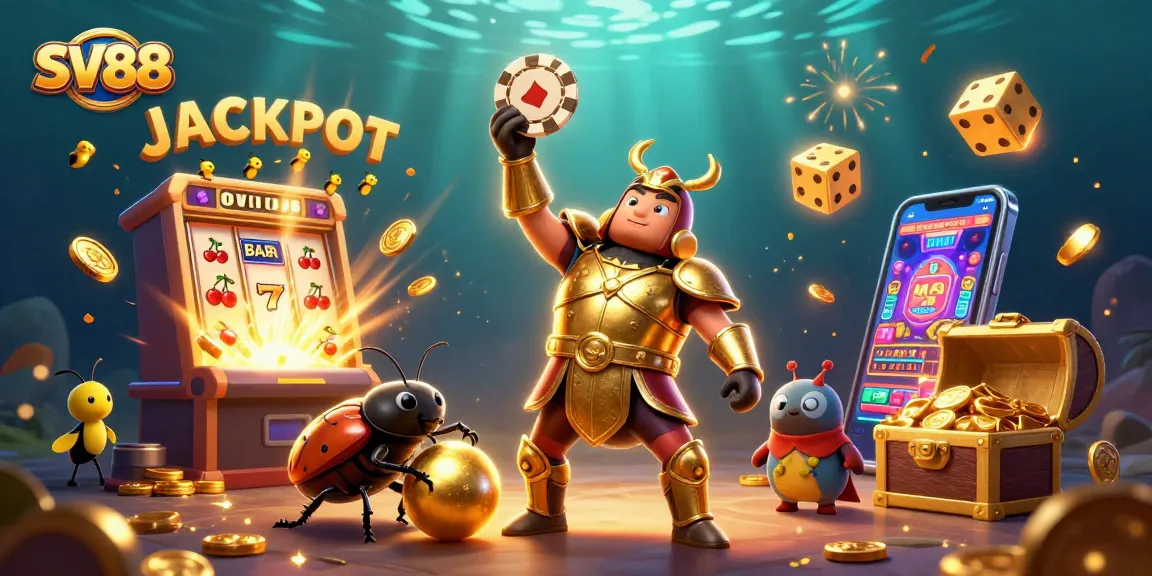 Engage with SV88's thrilling jackpot wins amidst vibrant casino elements.