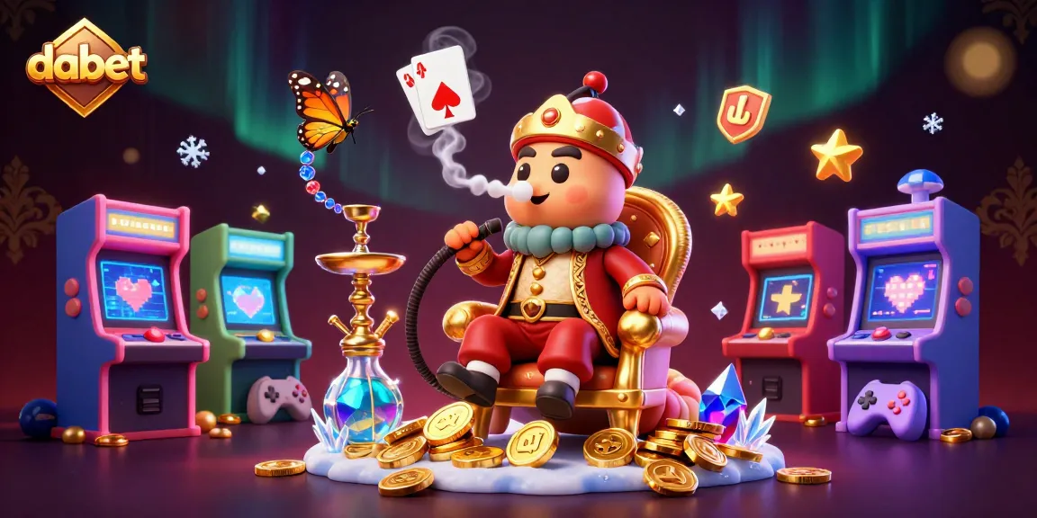 Dabet offers an exciting illustration of casino gaming adventure with colorful characters and dynamic elements.
