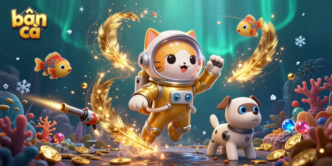 Experience thrilling bắn cá action with vibrant sea creatures and dynamic gameplay in this 3D casino illustration.