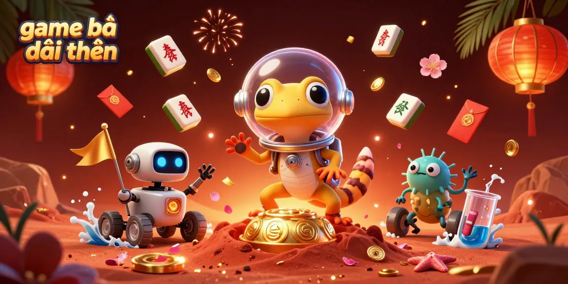 Experience the excitement of game bài đổi thưởng with a Martian gecko discovering a golden casino.