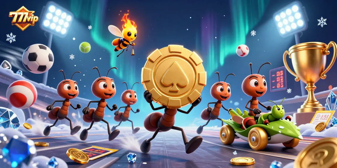 Engage with thrilling gaming action on 777vip, featuring energetic cartoon characters and dynamic sports elements.