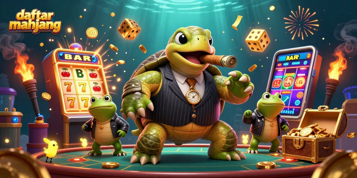 Engage with daftar mahjong in this vibrant 3D casino illustration showcasing high win potential and engaging game elements.
