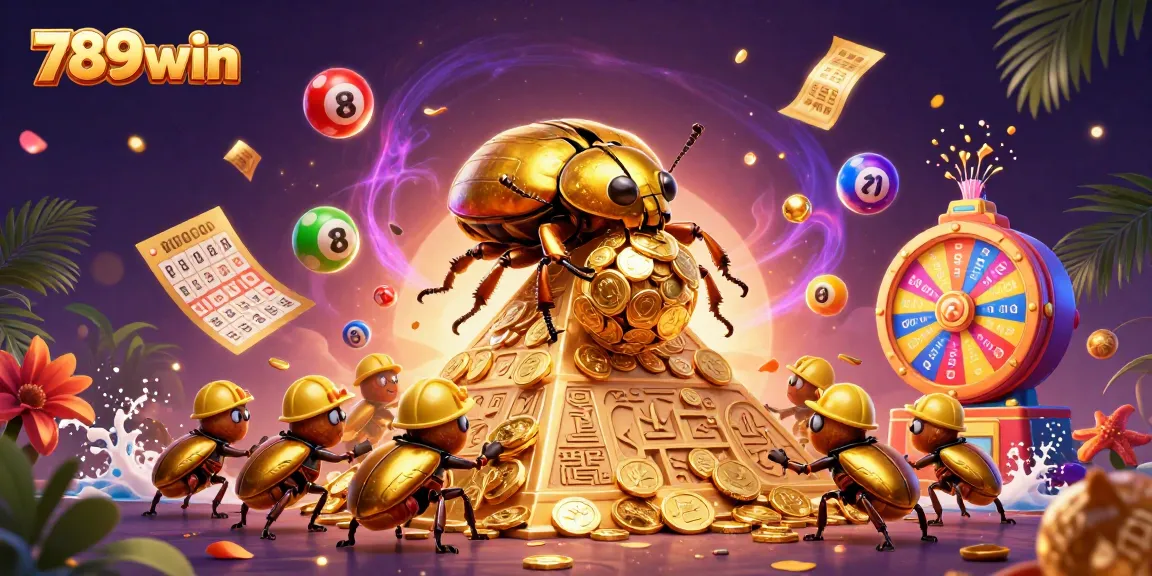 Experience exciting wins at 789win with a vibrant, dynamic gambling scene filled with golden treasures.
