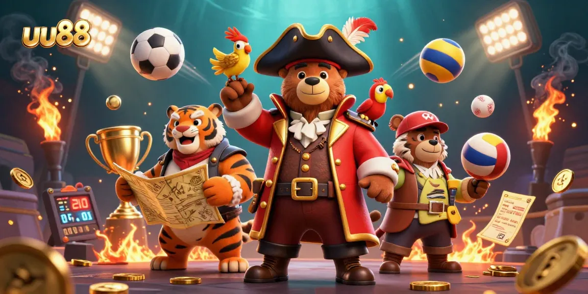 Engage in thrilling gameplay at uu88 with adventurous characters in a dynamic casino setting.