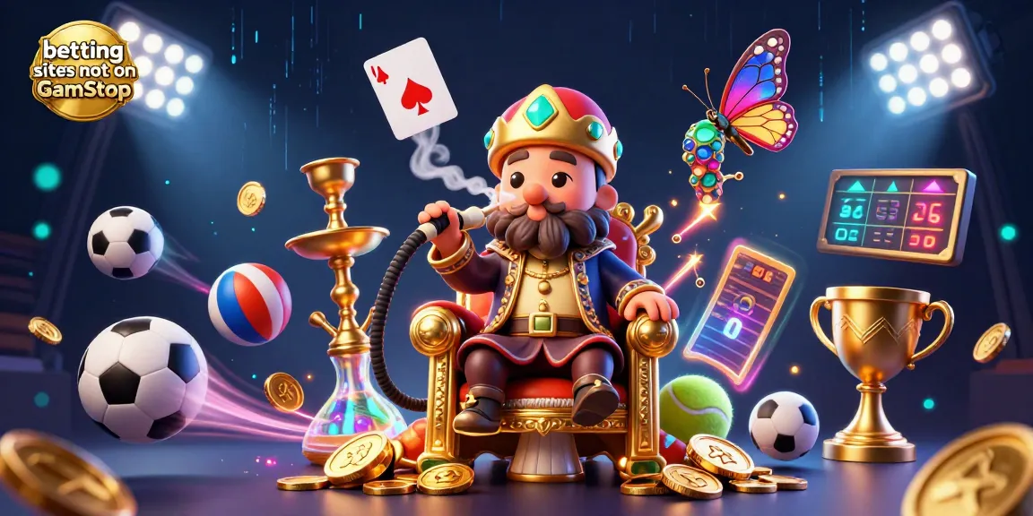 Experience vibrant betting sites not on GamStop with our dynamic 3D casino illustration.