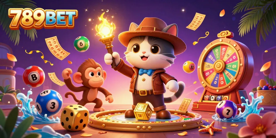 Experience the thrill of 789BET with a vibrant illustration of a gambling adventure and colorful casino elements.