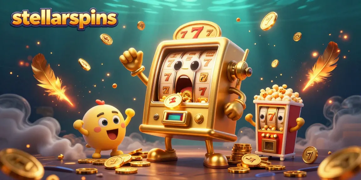 Spin the reels with stellarspins and win big in this vibrant casino-themed illustration.