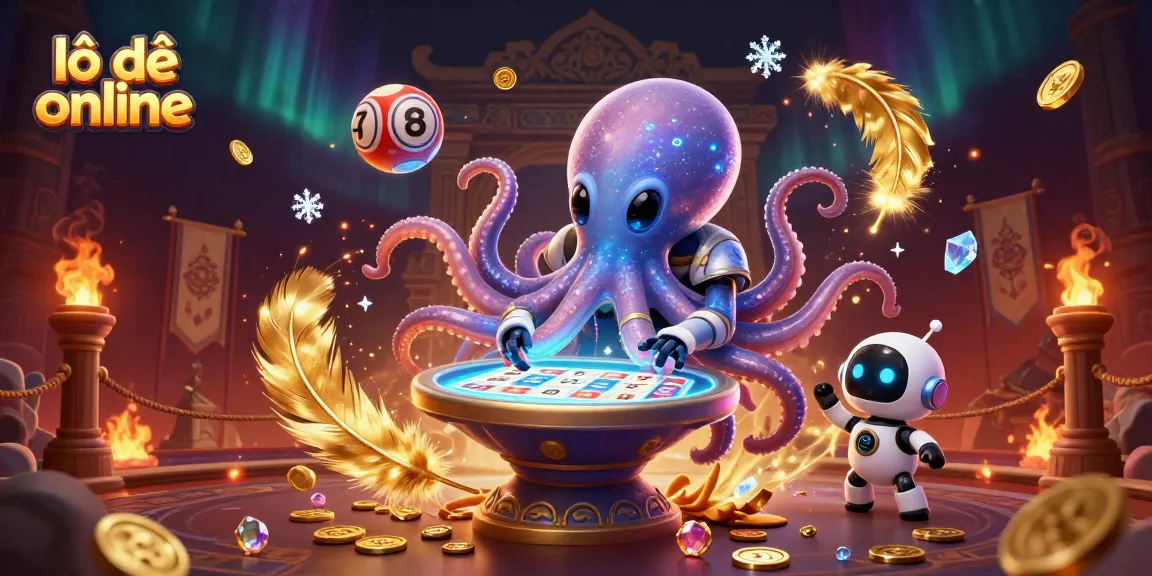 Engage in exciting lô đề online gaming with a vivid illustration of a futuristic lottery scene featuring alien characters.